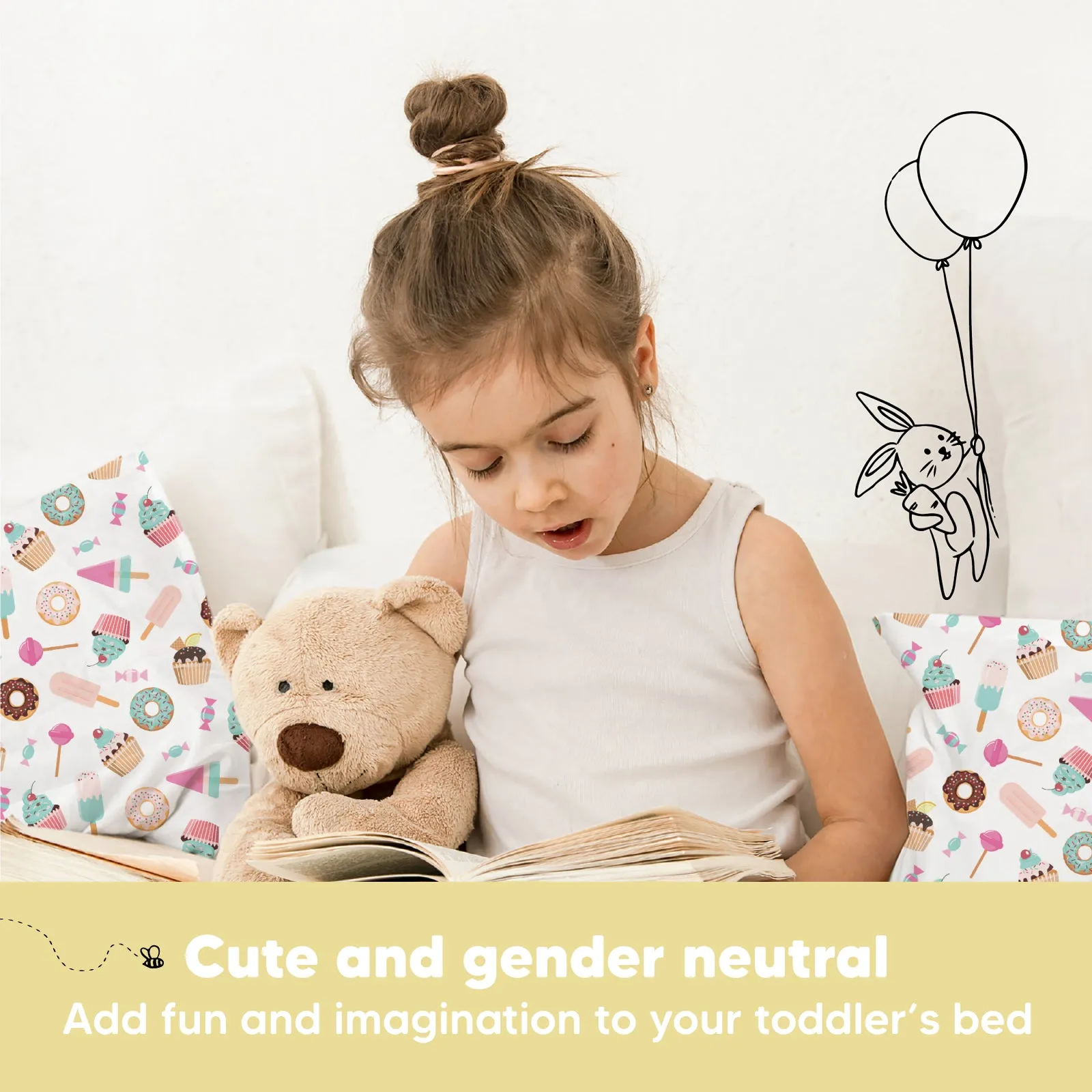 Toddler Pillow with Pillowcase (Sweet Tooth)