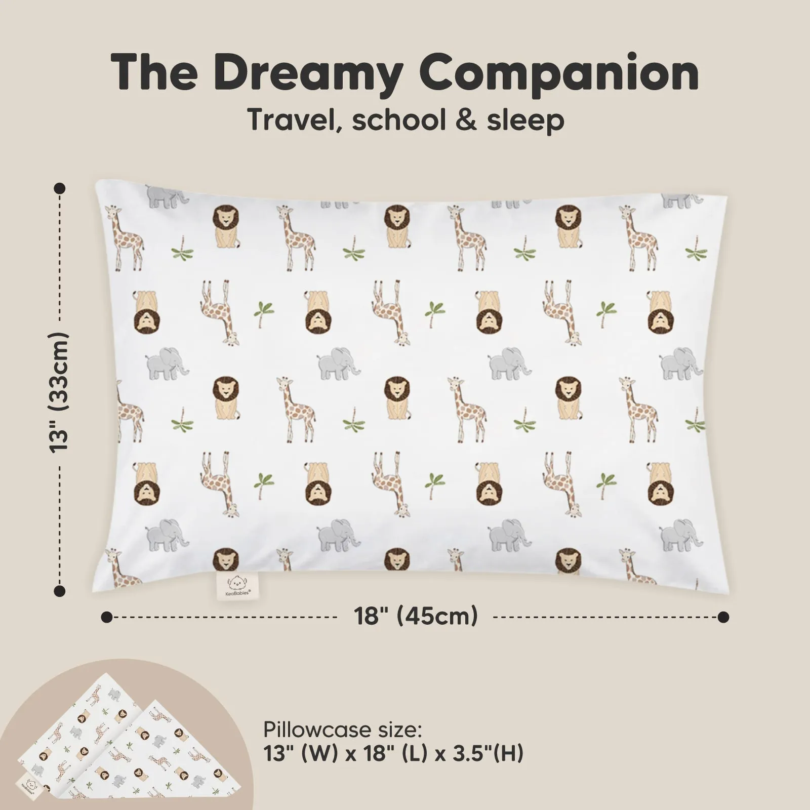 Toddler Pillow with Pillowcase (The Wild)