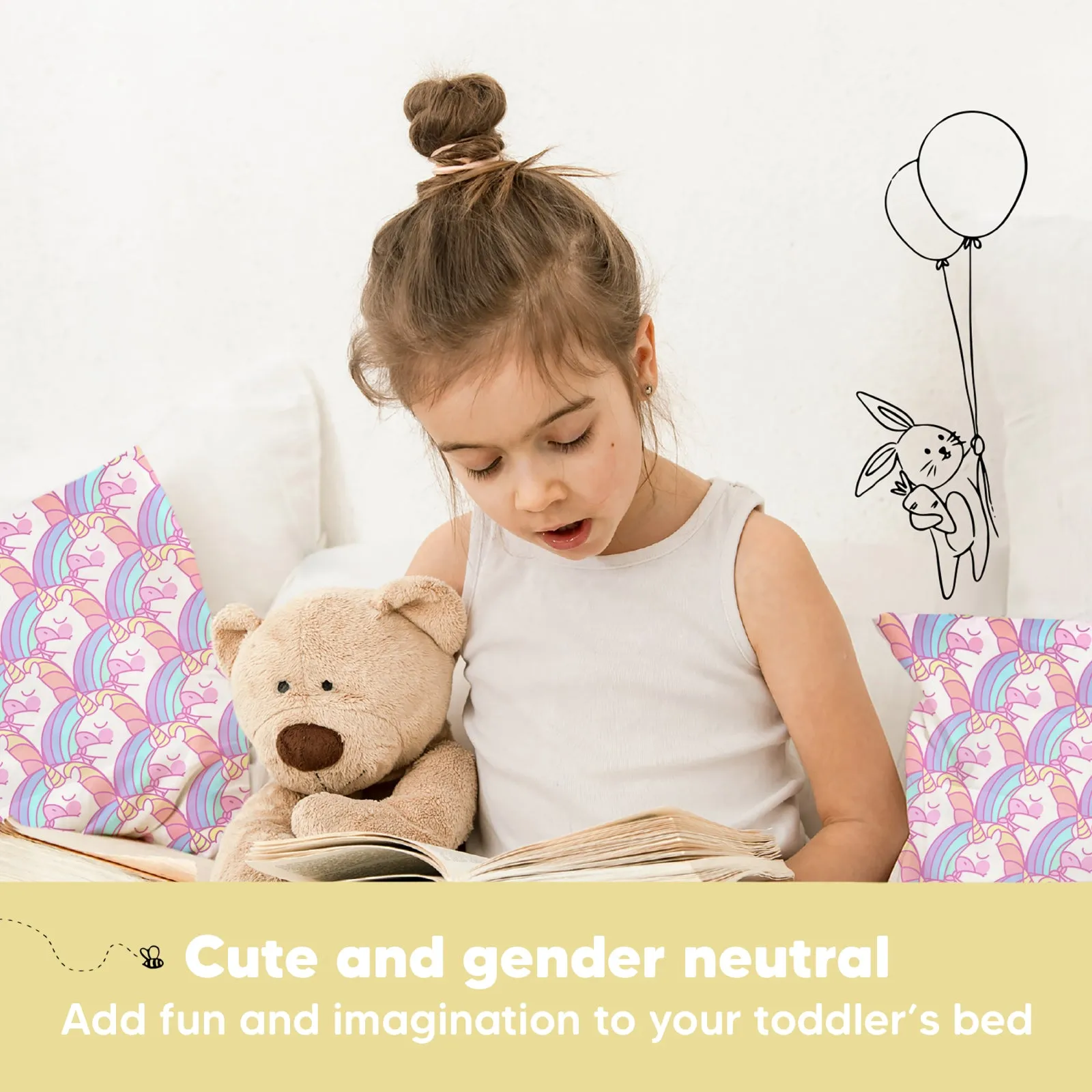 Toddler Pillow with Pillowcase (Unicorn)