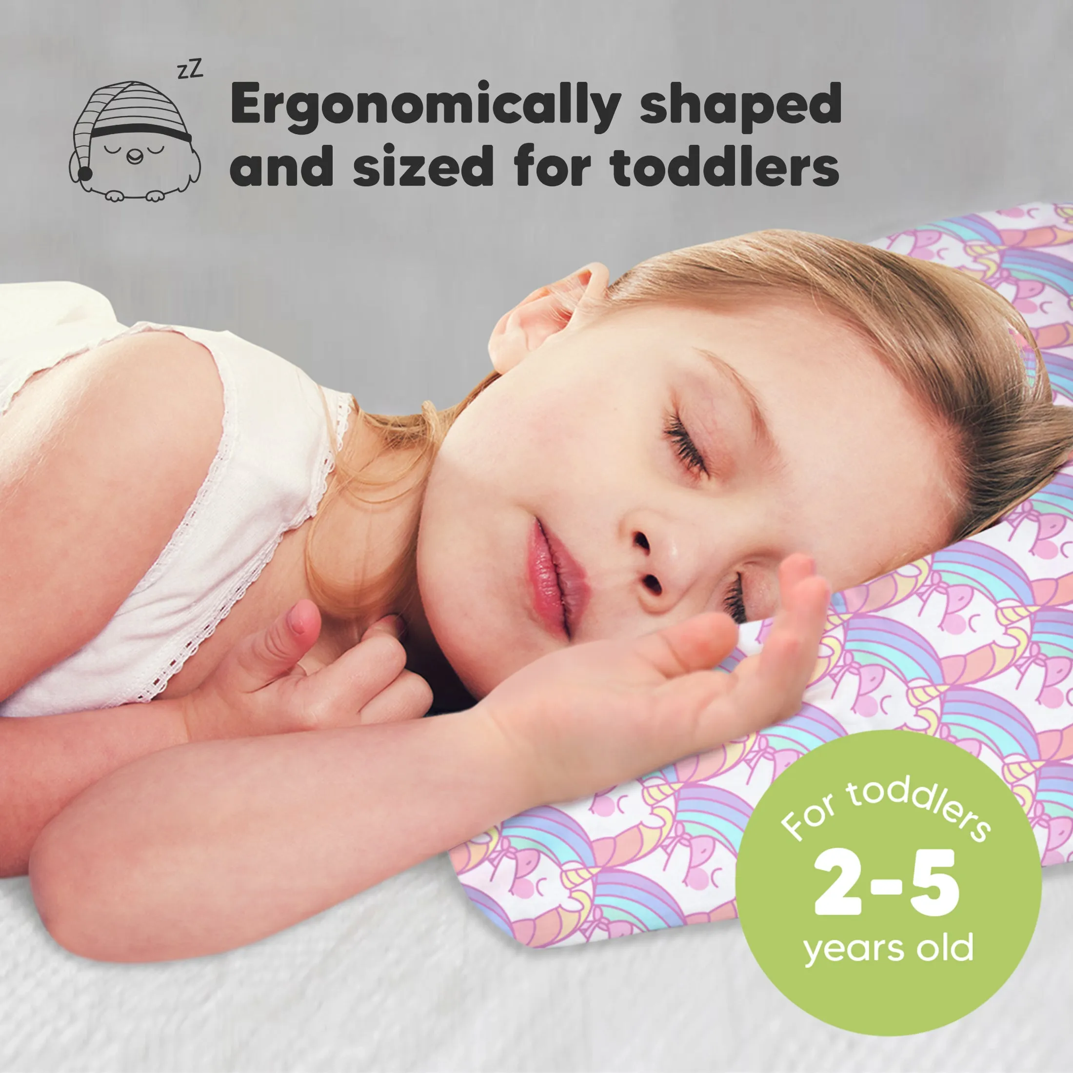 Toddler Pillow with Pillowcase (Unicorn)