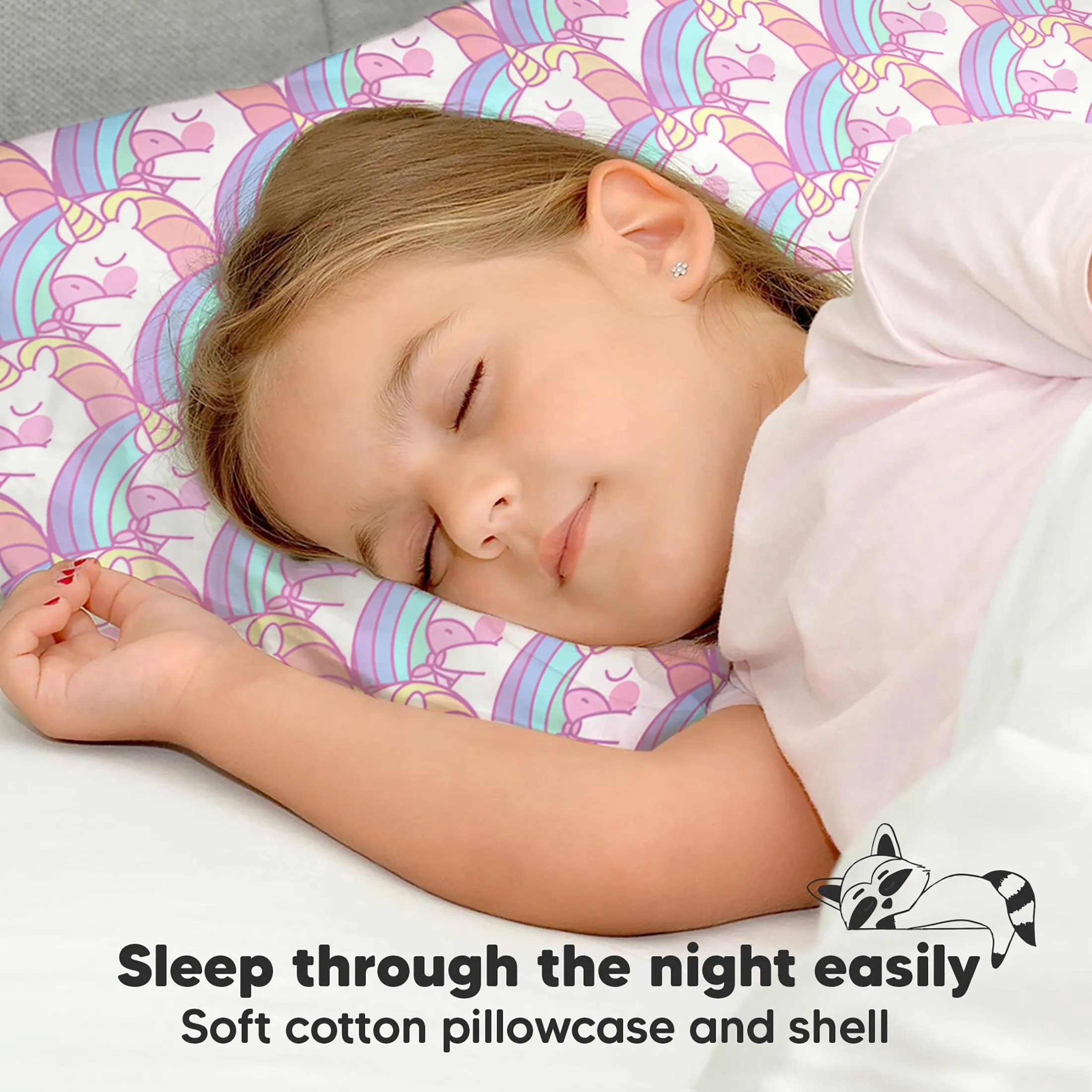 Toddler Pillow with Pillowcase (Unicorn)