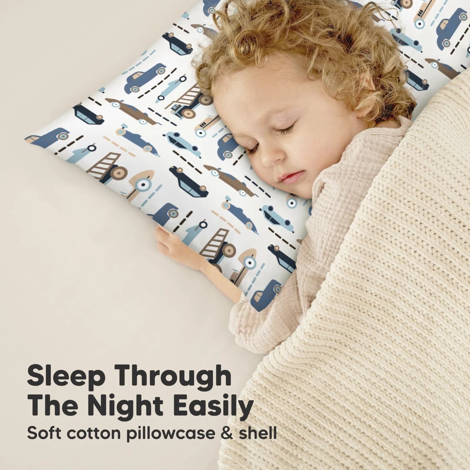 Toddler Pillow with Pillowcase (Vroom)