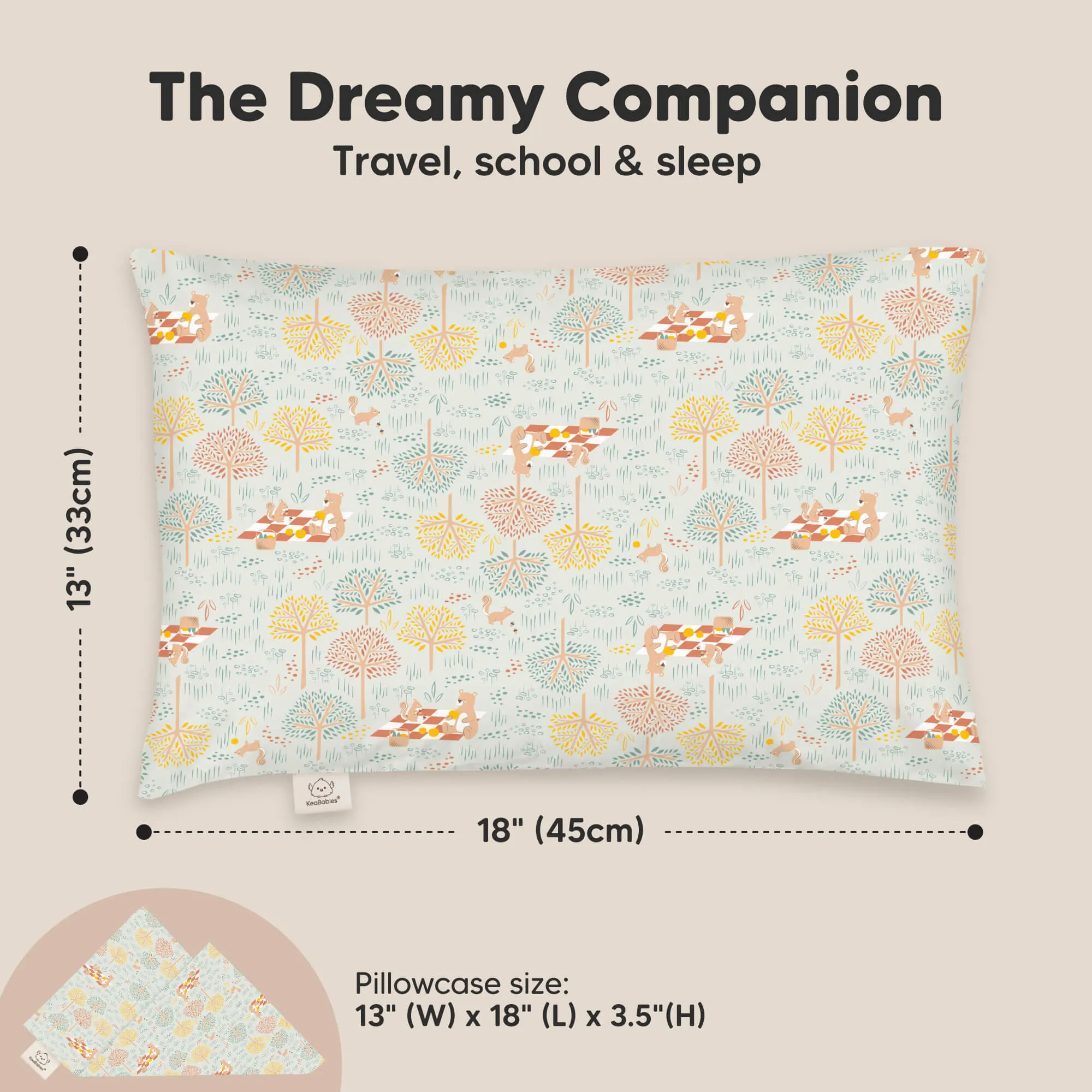 Toddler Pillow with Pillowcase (Wild Picnic)