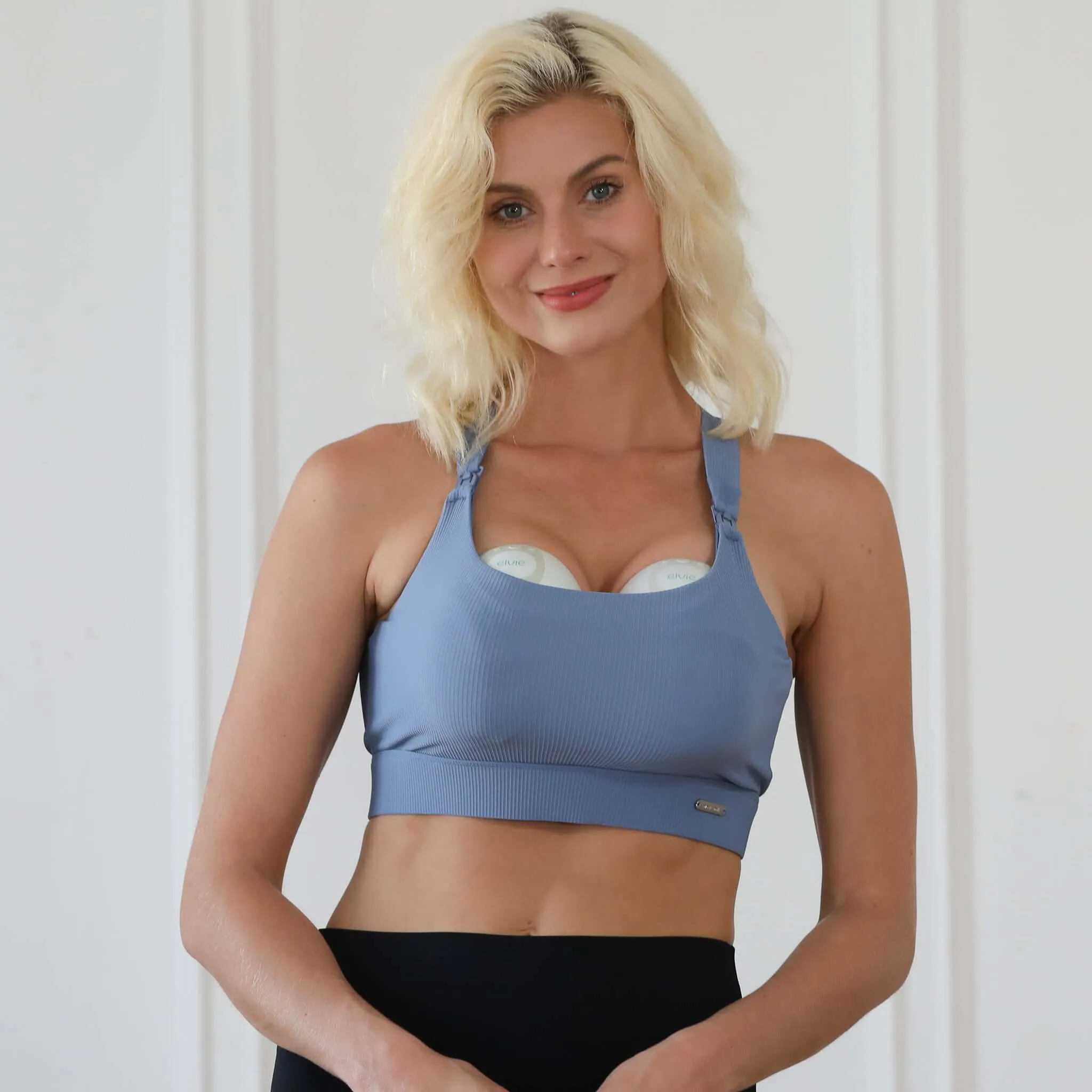 Venice High Impact Full Coverage Nursing Sports Bra | Ribbed Lint Stone